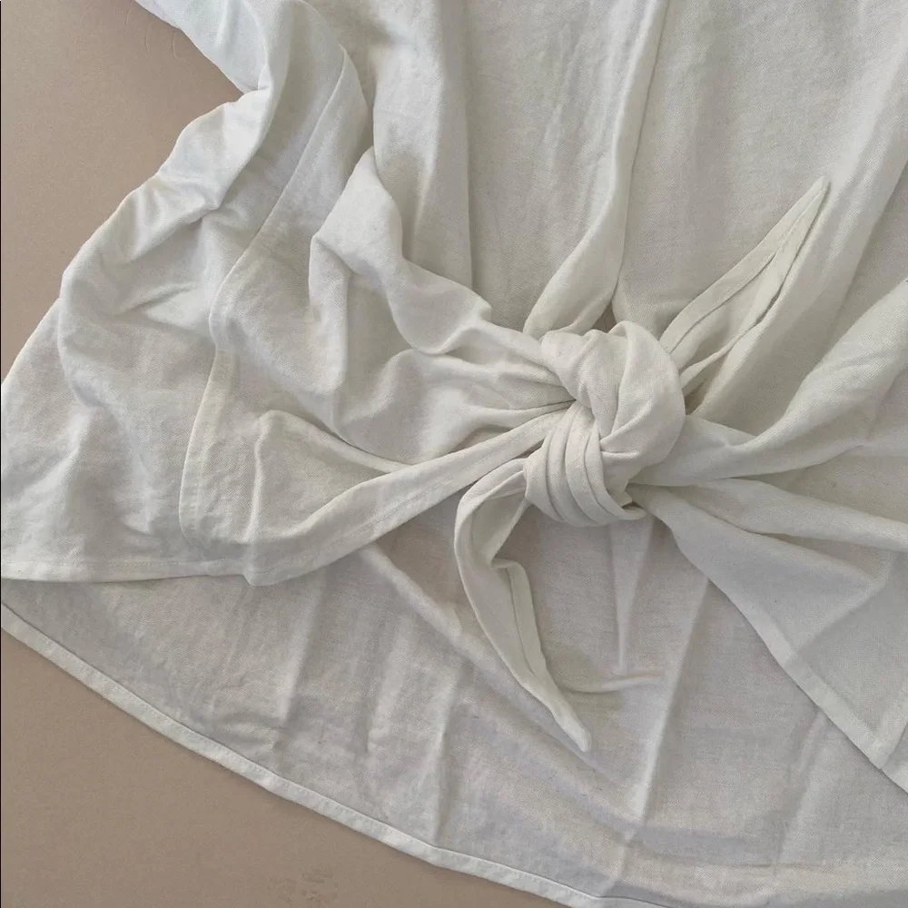 Zara tie front linen look top - size small - Picture 5 of 5